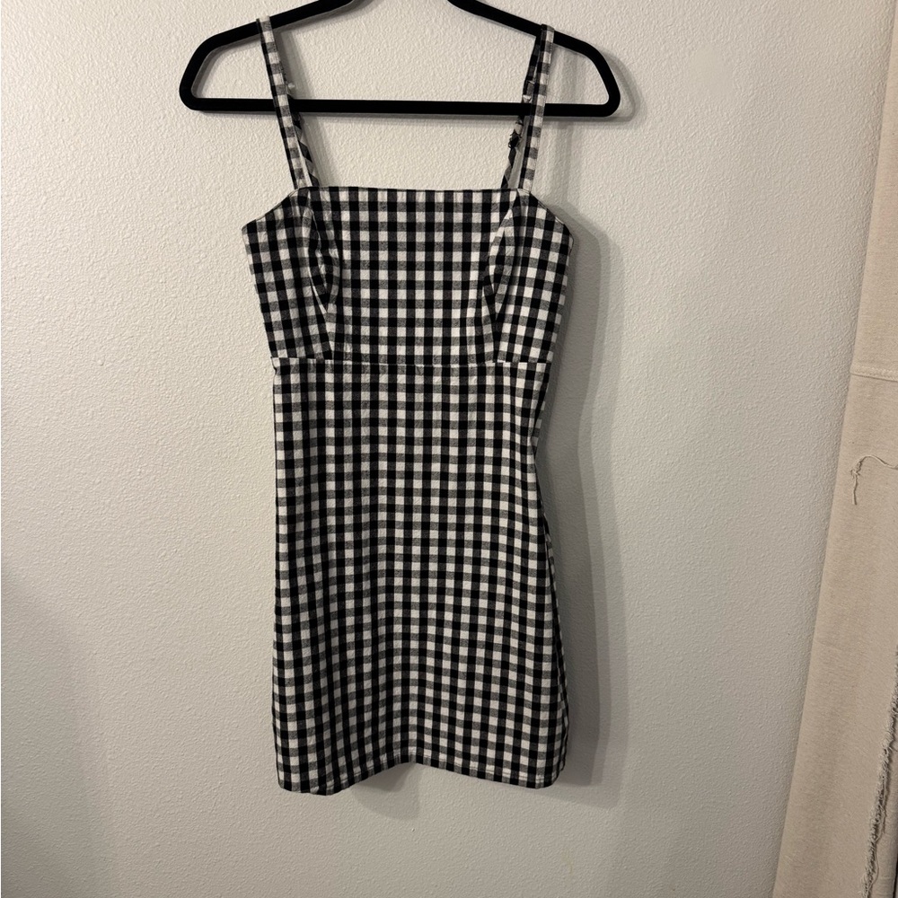Hollister Black and White Spaghetti Strap Mini Dress